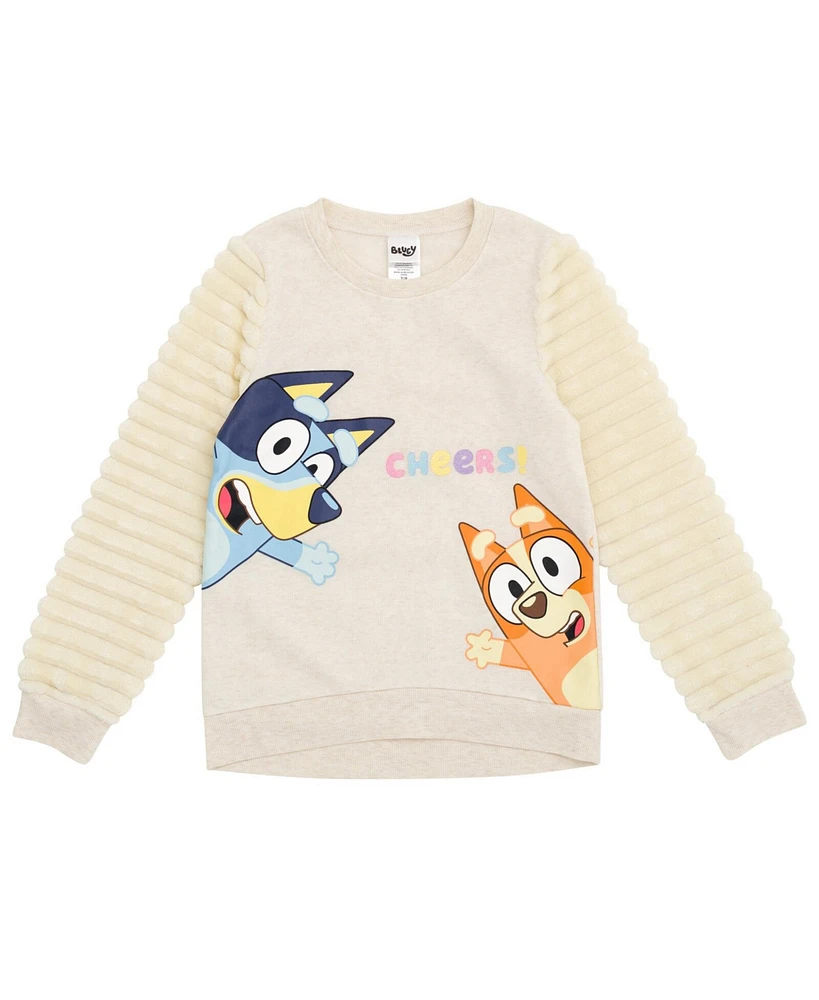 Bluey Girls Bingo Fleece Fur Sweatshirt