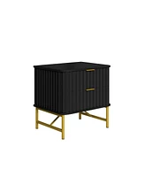 Boyel Living 2-Drawer Nightstand with Metal Base