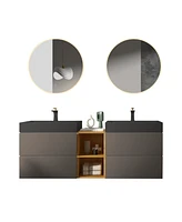 Alice 60" Space Grey Bathroom Vanity: Timeless Elegance, Enhanced Storage