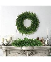 Floral Home 22" Juniper Wreath with Green Berries & Brown Twigs