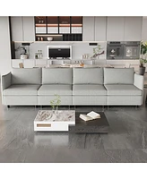 Streamdale Furniture Modular Sectional Sofa, Convertible Sofa Seat With Storage, Sleeper Sectional Sofa Set, Fabric Flexible Modular Combinations for