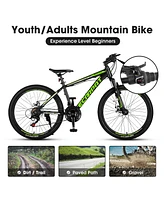 Simplie Fun 24 inch Mountain Bike Bicycle for Adults Aluminium Frame Bike Shimano 21-Speed with Disc Brake