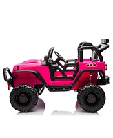 24V Kids Ride On 400W Electric toy car W/Parents Control, Four-wheel suspension, Front and rear Led searchlight, With Bluetooth, MP3,Usb, Music, Volum