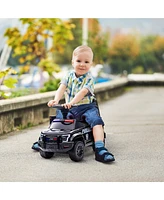 Streamdale Furniture Kids Push Ride On Car with Working Pa System and Horn, Police Truck Style Foot-to