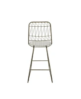 Modern Geometric Counter Stools With Water-Resistant Cushions (Set Of 2)