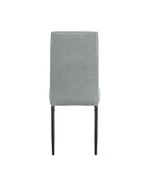 Linen Tufted Dining Room Chairs Set of 4, Accent Diner Chairs Upholstered Fabric Side Stylish Kitchen Chairs with Metal Legs and Padded Seat - Gray