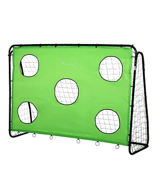 Streamdale Furniture 8 x 3ft Soccer Goal Target Goal 2 in 1 Design Indoor Outdoor Backyard with All Weather Polyester Net Best Gift