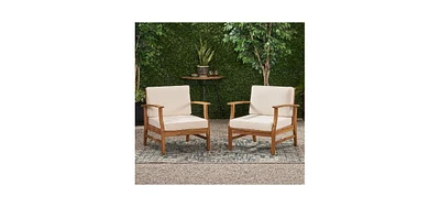 Streamdale Furniture Perla Club Chairs Set Of 2, Cream