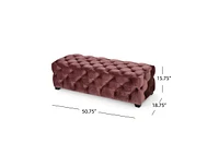 Streamdale Furniture Modern Glam Velvet Ottoman: Diamond-Stitched Comfort And Style