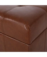 Streamdale Furniture Luxurious Faux Leather Ottoman With Ample Storage And Soft-Close Hinges