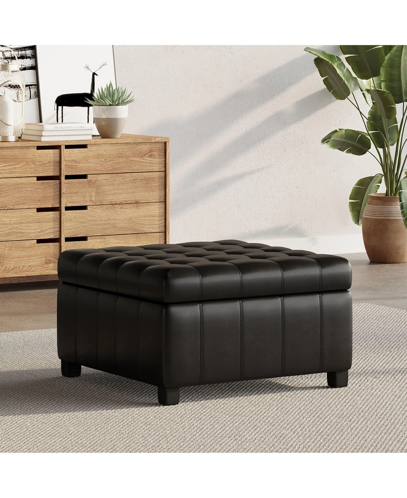 Streamdale Furniture Isabella Faux Leather Ottoman: Elegance And Storage In One