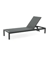 Ultimate Summer Relaxation: Breathable Mesh Lounge Chair Set with Adjustable Backrest and Mobility Wheels