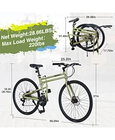 Simplie Fun 21 Speed Hybrid bike Disc Brake 700C Road Bike For men women's City Bicycle