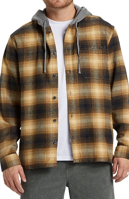 Billabong Men's Baja Long Sleeve Plaid Flannel Button-Front Hoodie