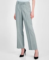 Tahari Asl Women's Heathered Mid Rise L-Pocket Pants