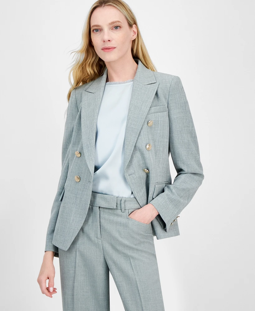 Tahari Asl Women's Heathered Double-Breasted Blazer