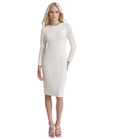 Dkny Women's Long-Sleeve Round-Neck Sheath Dress