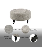 Streamdale Furniture Upendo Ottoman w/Casters, Pattern Fabric