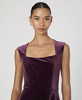 French Connection Women's Stretch Velvet Square-Neck Dress