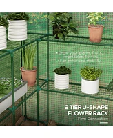 Streamdale Furniture 4.6' x 4.7' Portable Greenhouse, Water/Uv Resistant Walk-In Small Outdoor Greenhouse with 2 Tier U