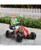 Simplie Fun 12V Electric Go Kart for Kids, Outdoor Ride-On Toy with Forward Backward Drive & Adjustable Speed, Gift for Child 3-8 Years Old, Red