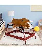 Streamdale Furniture Kids Spring Rocking Horse Rodeo Bull Style with Realistic Sounds for Children over 3 Years Old