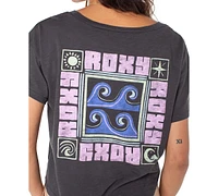 Roxy Juniors' Wave Block Graphic Short-Sleeve T-Shirt