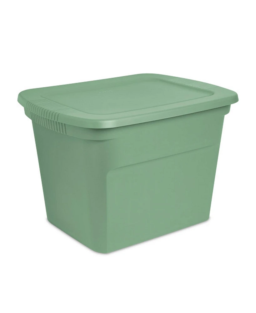 Sterilite 18 Gallon Stackable Storage Tote with Handles, Crisp Green (8 Pack