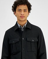 Michael Kors Men's Double-Face Brushed Shirt Jacket