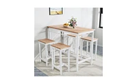 Slickblue 5-Piece Modern Kitchen Table Set with 4 Bar Stools - Stylish Dining Bar Table Set