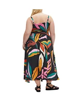 City Chic Plus Maui Print Maxi Dress