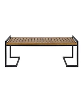 Acacia Wood Bench: Chic Style, Iron Strength