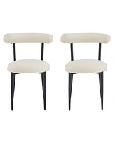 Modern Toothpick Dining Chairs with Curved Backrests (Set of 2)