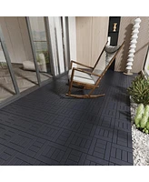 H Style 12" Patio Deck Tiles, Diy Module Interlocking Decking Tiles Floor Tile