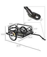 Bike Cargo Trailer for Hefty Loads, Foldable Compact Storage, Universal Hitch, Bike Wagon Bike Trailer Bicycle Cargo Trailer Bike Attachment with 16&#