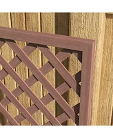Raised Garden Bed with Trellis Lattice, Wood Planter Box with Self Draining Gap, Freestanding Trellis Planter for Climbing Plants, Vines, Flowers, 29.