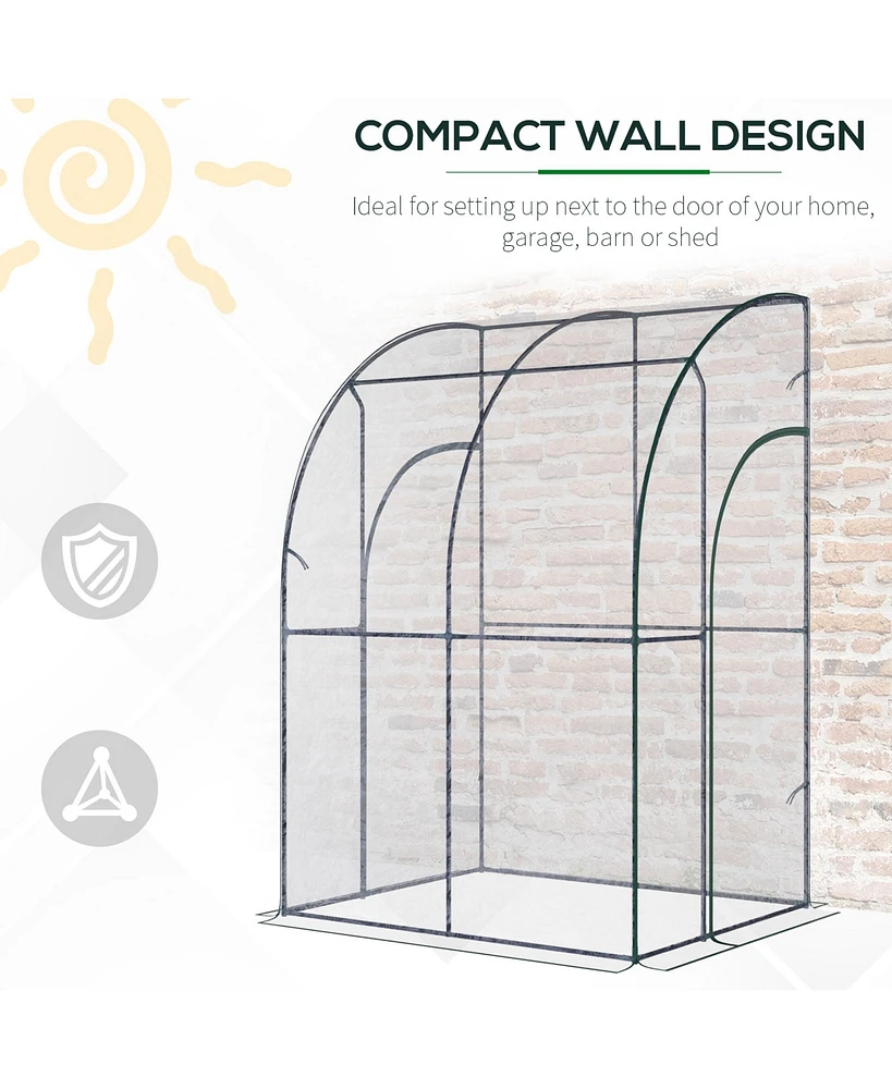 Streamdale Furniture 5' x 4' x 7' Lean-to Greenhouse, Walk