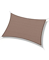 Simplie Fun 13' x 20' Sun Shade Sail Canopy Outdoor Shade Sail Cloth for Patio Deck Yard with D-Rings and Rope Included, Brown