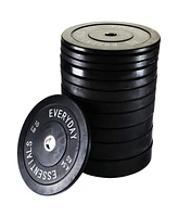 BalanceFrom Fitness Pound Olympic Bumper Strength Training Weight Plate Set