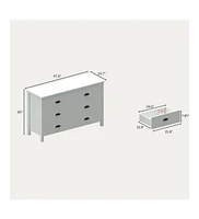 Modern 6-Drawer Dresser with Interlock System and Chic Design