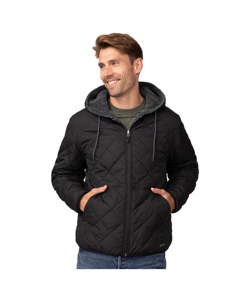 Free Country Men's Atlas Hooded Quilted Reversible Sherpa Jacket