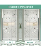 38-42" W x 71" H Piovt Swing Glass Shower Door, Pivot Frame Sliding Shower Door with 1/4" (6mm) Clear Sgcc Tempered Glass