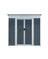 Outdoor Storage Sheds 6FTx4FT Pent Roof Grey