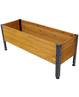 Simplie Fun Wood Rectangular Garden Planter Box Raised Bed Outdoor, Planters for Outdoor Plants, Elevated Herbs Vegetables Flowers Great Patio Deck Ba