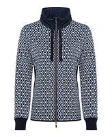 Olsen Women's Cotton Blend Geo Zip Front Cardigan