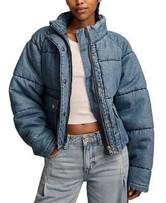 Lucky Brand Women's Denim Puffer Jacket