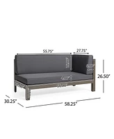 Streamdale Furniture Brava X-Back Right Corner Bench, Dark Grey