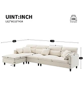 Simplie Fun 11062" Modern Convertible Sectional Sofa, L