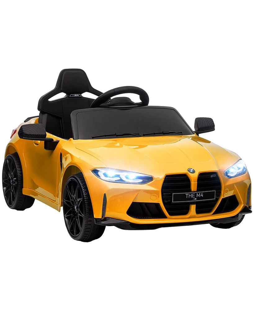 Streamdale Furniture Bmw M4 Licensed Kids Electric Car, 12V Ride On Car with Parent Remote Control, Suspension, Handle Attachment, Battery Powered Kid