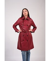 Furniq Uk Women's Leather Jacket, Burgundy, Created for Macy's